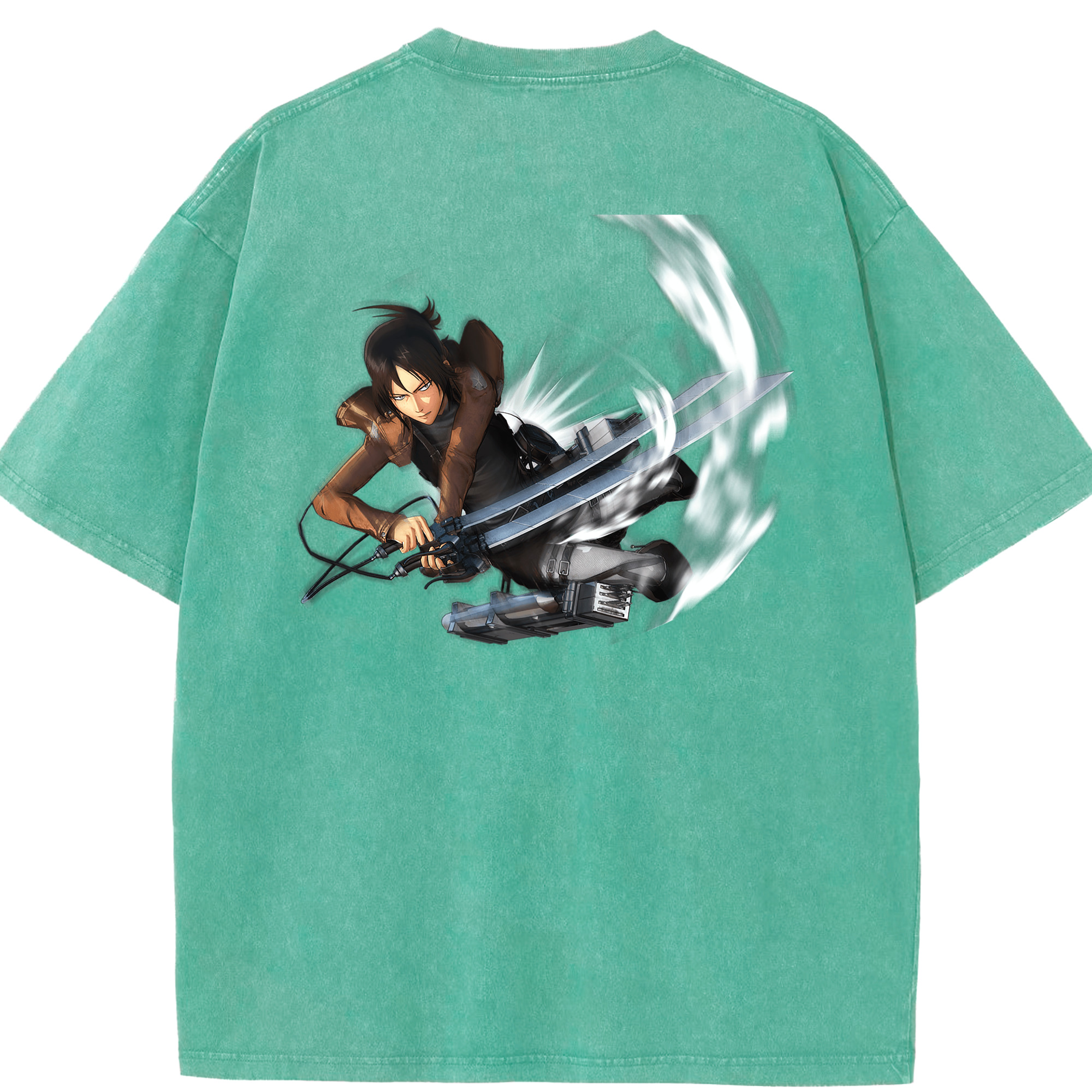 （画像用） 進撃の巨人 Attack on Titan 綿100% ヴィンテージ風 半袖Tシャツ（背面プリント）